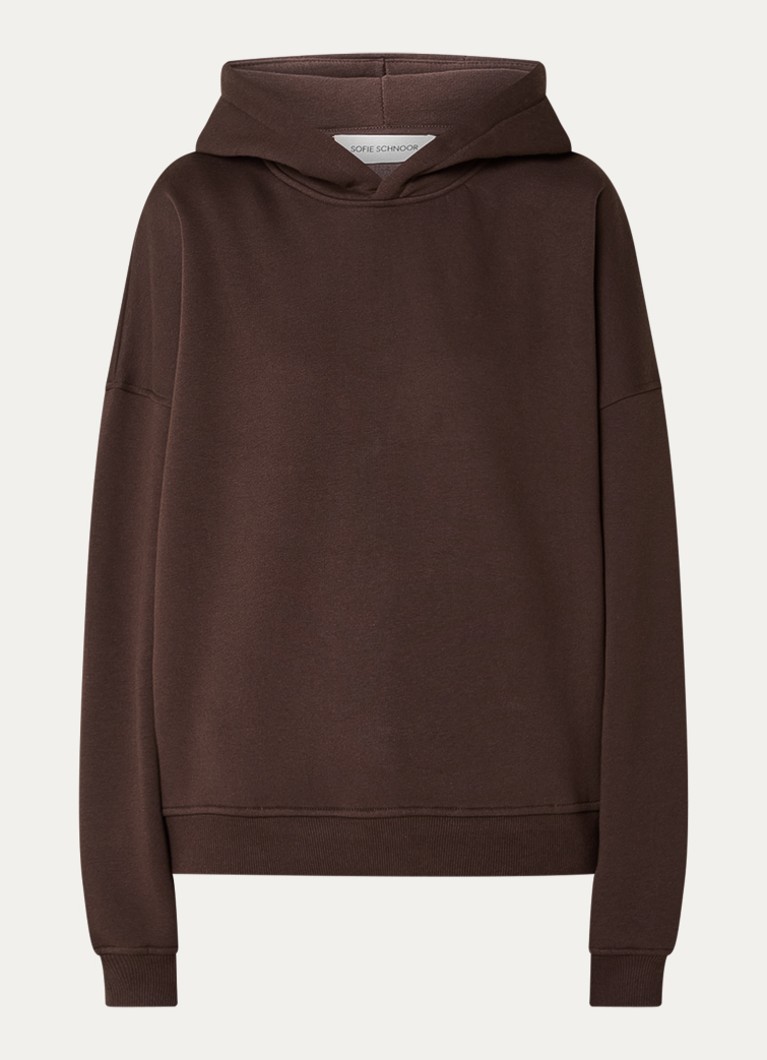 Sofie Schnoor Dames Ranyaspo hoodie met siernaad in de kleur Donkerbruin