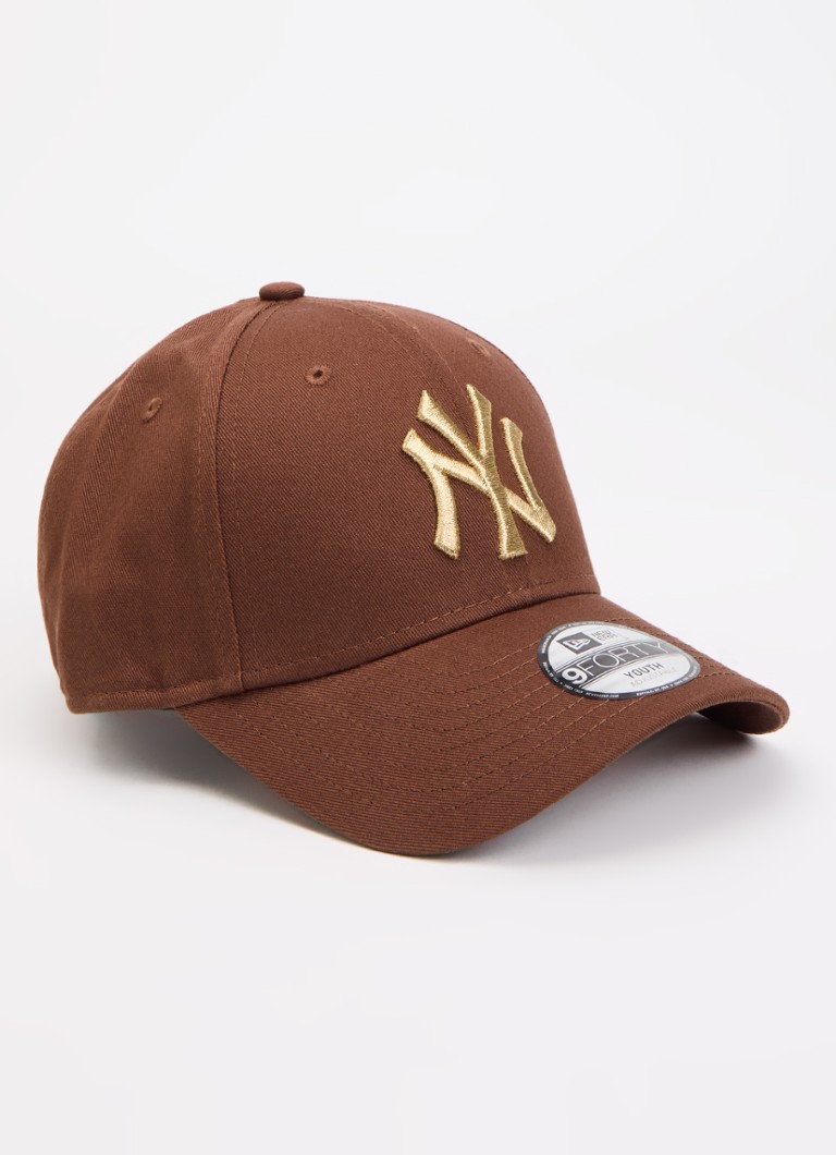 New Era Meisjes Pet met New York Yankees borduring in de kleur Hazelnootbruin, maat: YTH