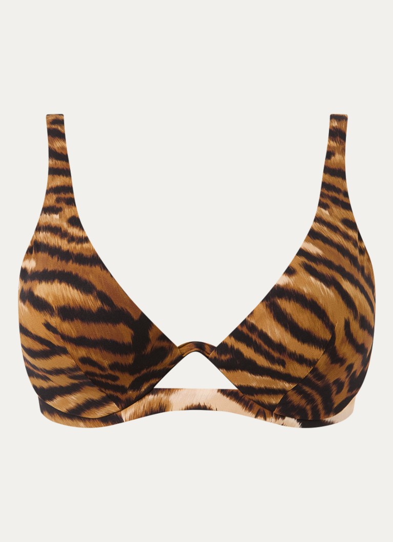 Chantelle Dames Bikinitop met tijgerprint in de kleur Bruin