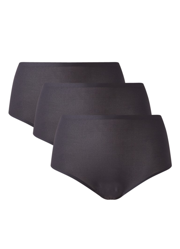 Chantelle Dames One-size-fits-all naadloze high waisted slip in 3-pack in de kleur Zwart