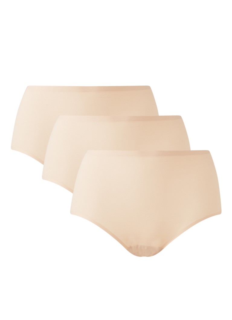 Chantelle Dames One-size-fits-all naadloze high waisted slip in 3-pack in de kleur Beige