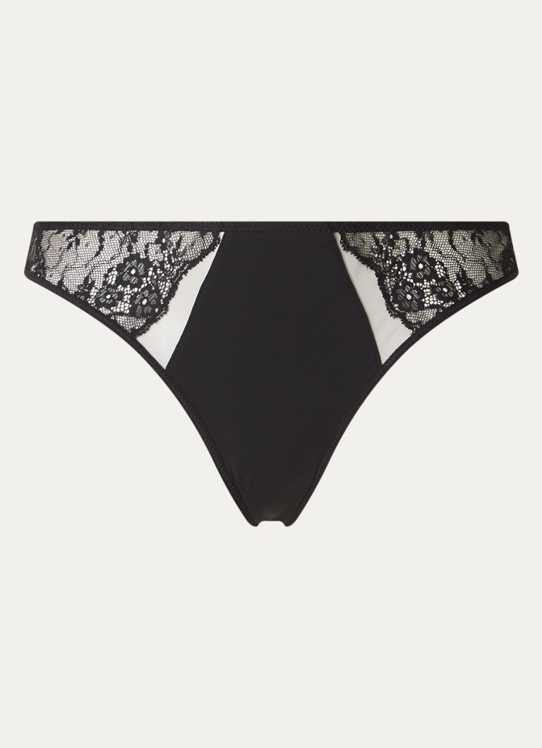 Chantelle Dames Tanga met kant in de kleur Zwart