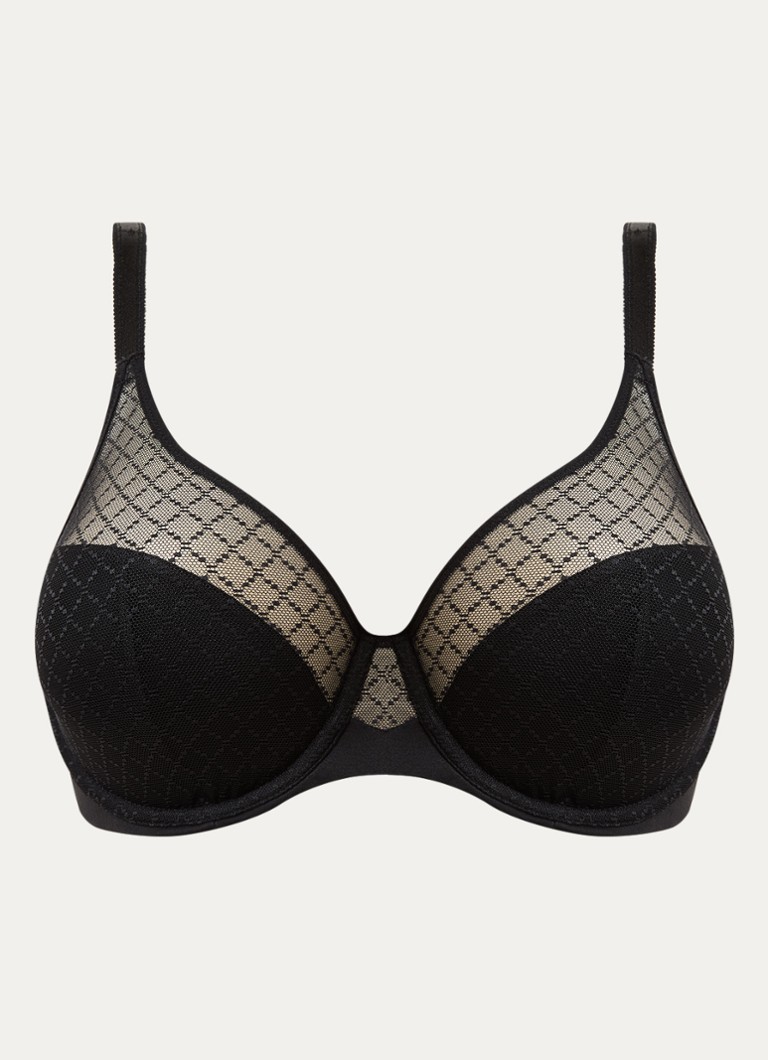 Chantelle Dames Beugel bh met opengewerkt dessin in de kleur Zwart