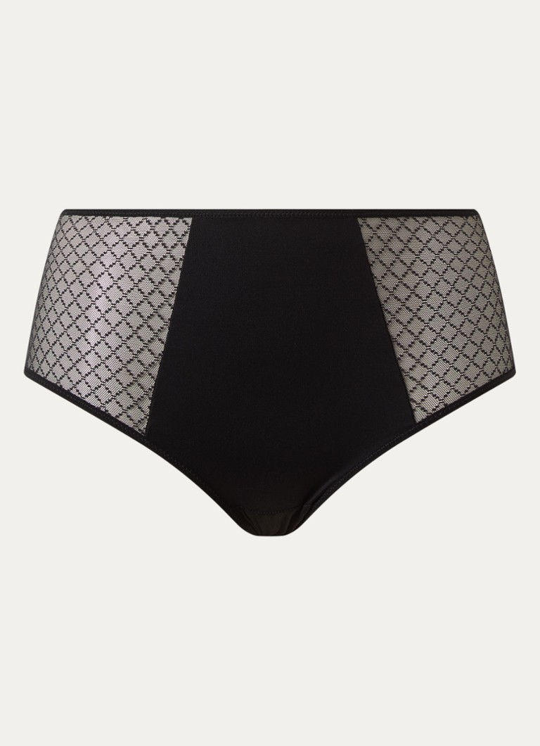 Chantelle Dames Slip met opengewerkt dessin in de kleur Zwart