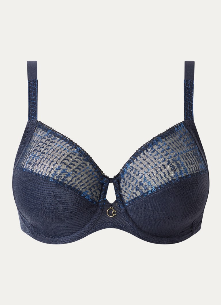 Chantelle Dames Beugel bh met mesh en borduring in de kleur Donkerkhaki