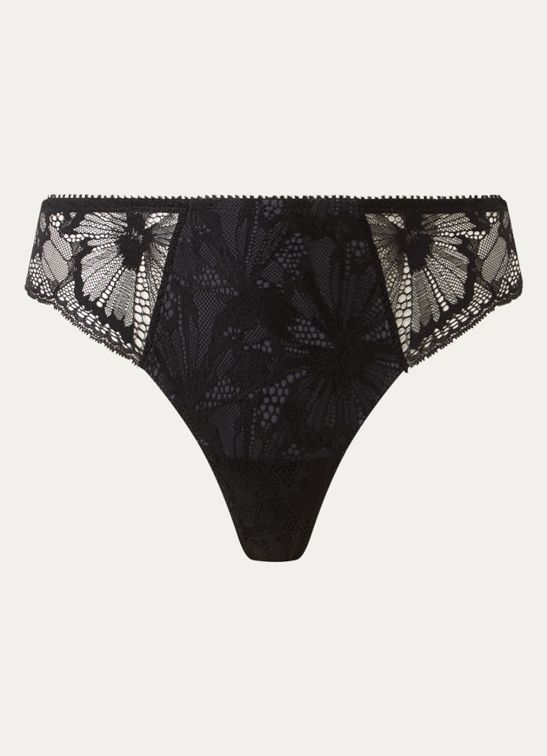 Chantelle Dames Muse tanga van kant in de kleur Zwart