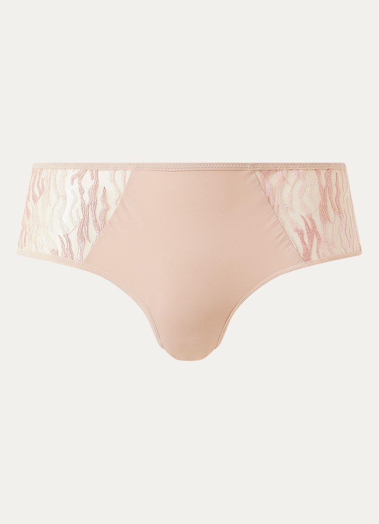 Chantelle Dames Electra hipster van mesh met borduring in de kleur Oudroze