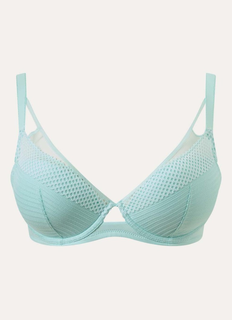 Chantelle Dames Play voorgevormde plunge bh met overlay van kant in de kleur Mint