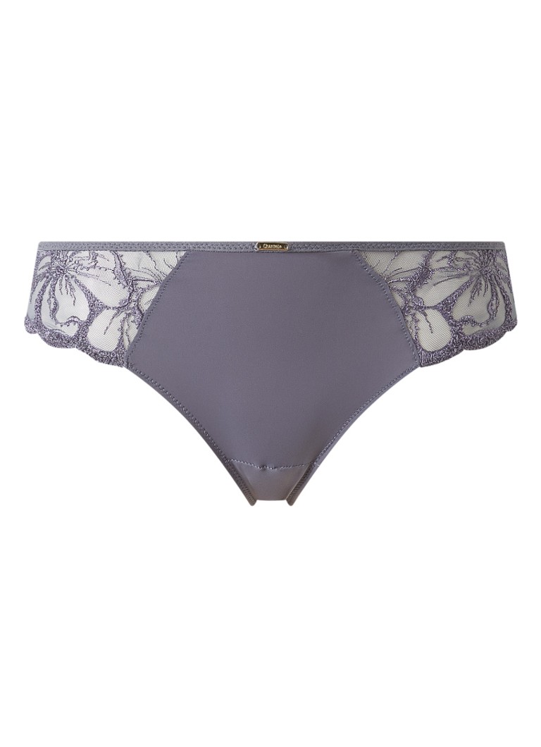 Chantelle Dames Fleurs slip van mesh met borduring en lurex in de kleur Antraciet