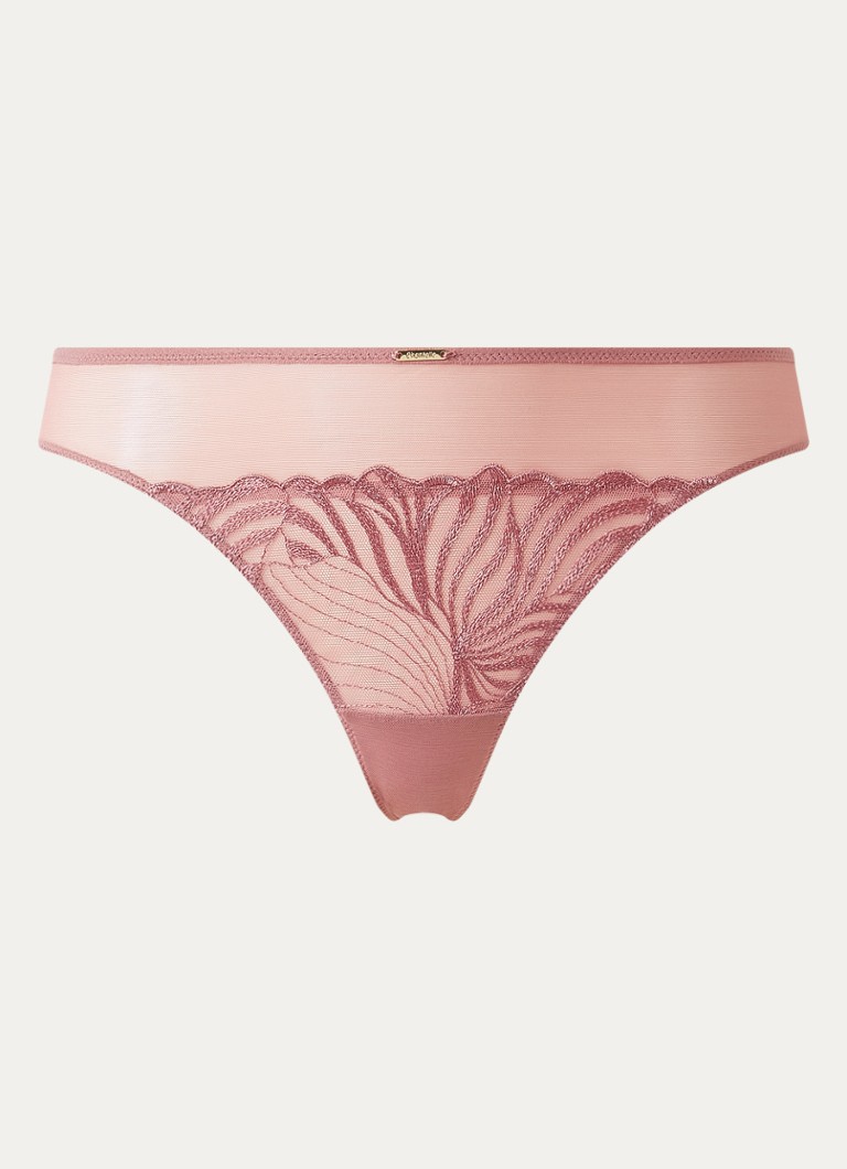Chantelle Dames Tanga van mesh in de kleur Oudroze