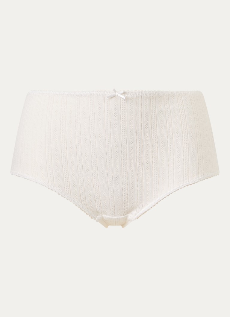 Chantelle Dames Liefje high waisted pyjamashort met opengewerkt dessin in de kleur Gebroken wit