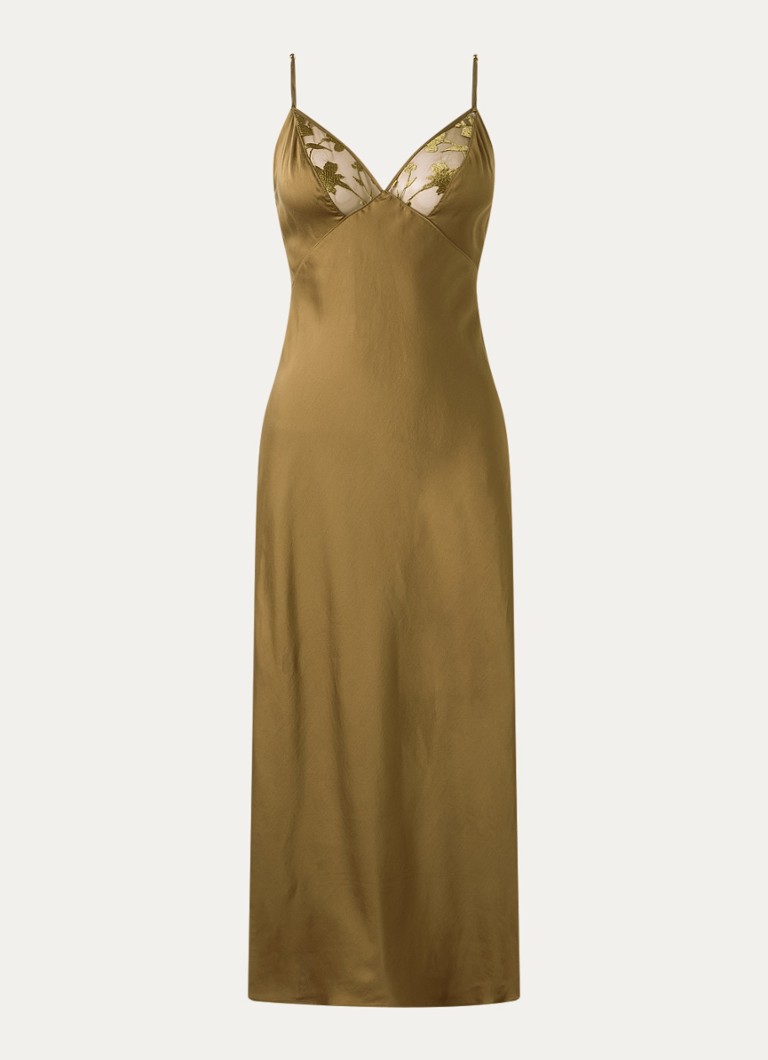 Chantelle Dames Slipdress met mesh in de kleur Mosgroen