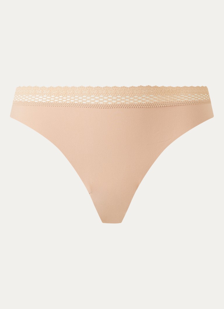 Chantelle Dames Cozy Chic tanga met kant in de kleur Oudroze