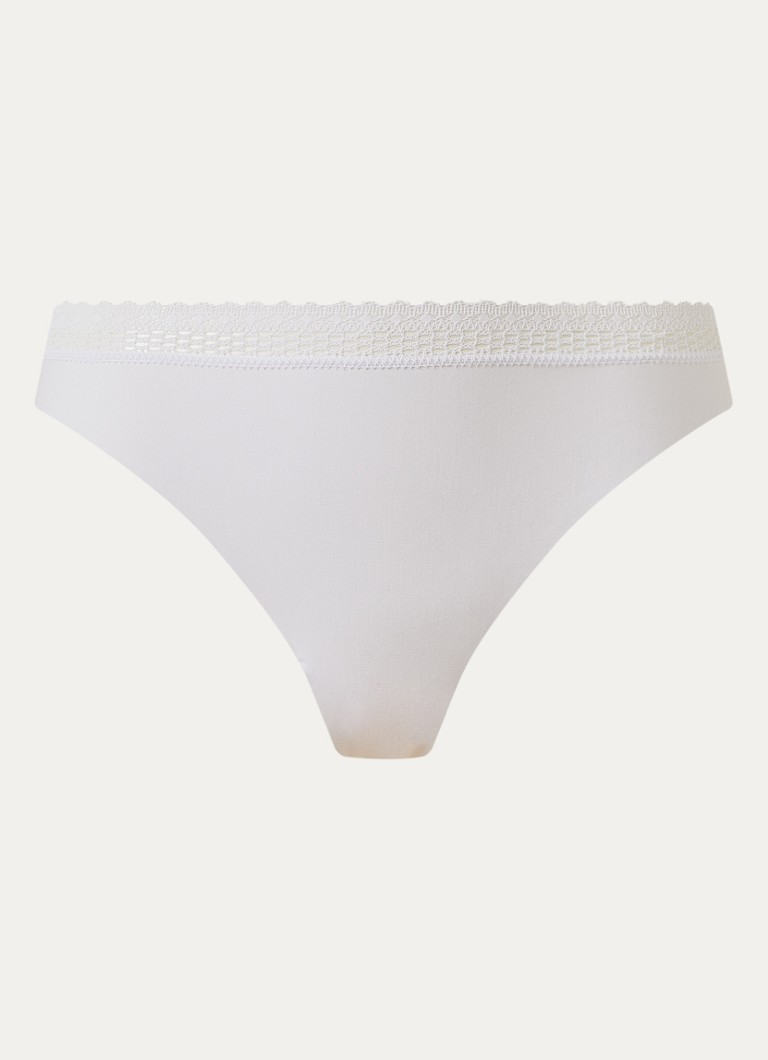 Chantelle Dames Cozy Chic tanga met kant in de kleur Wit
