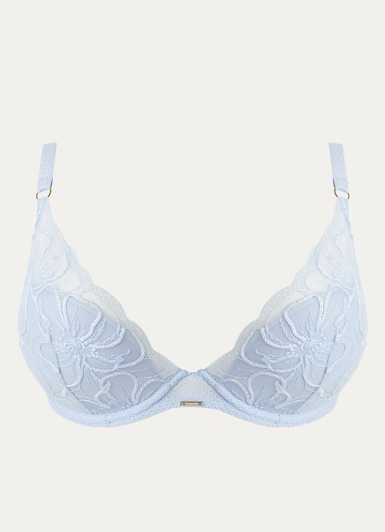 Chantelle Dames Fleurs voorgevormde plunge bh met borduring in de kleur Lichtblauw