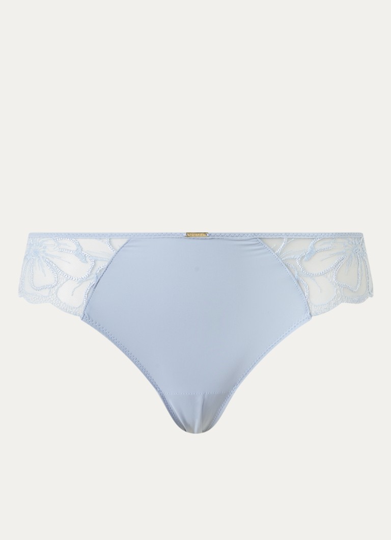Chantelle Dames Fleurs slip van mesh met borduring en lurex in de kleur Lichtblauw