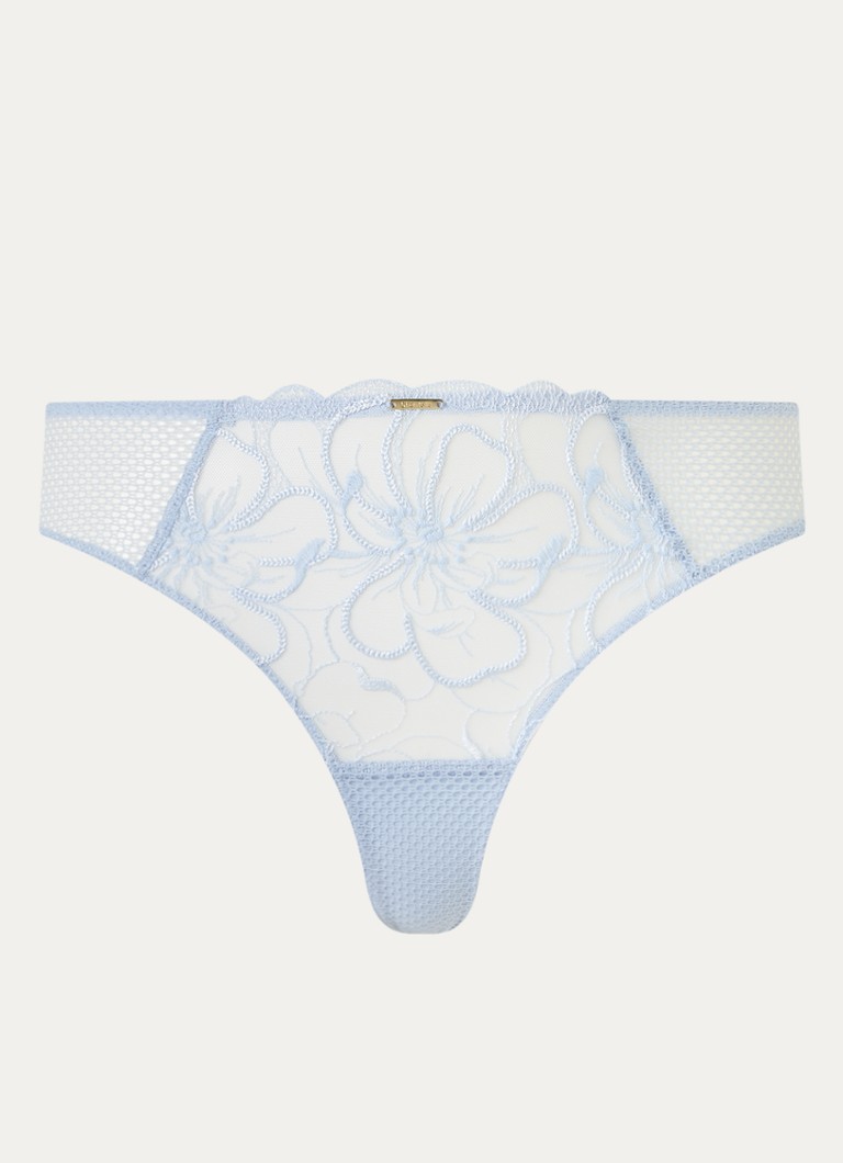 Chantelle Dames Fleurs tanga van kant in de kleur Lichtblauw