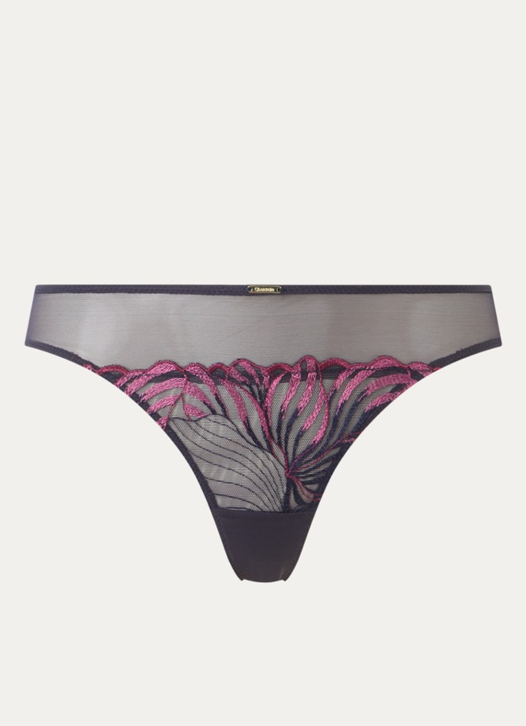 Chantelle Dames Tanga van mesh in de kleur Donkerblauw
