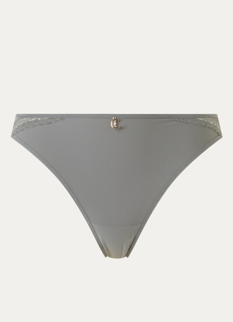 Chantelle Dames Li tanga met kant in de kleur Bronsgroen