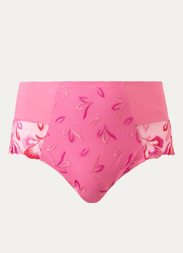 Chantelle Dames Majestic high waisted hipster met bloemborduring in de kleur Roze