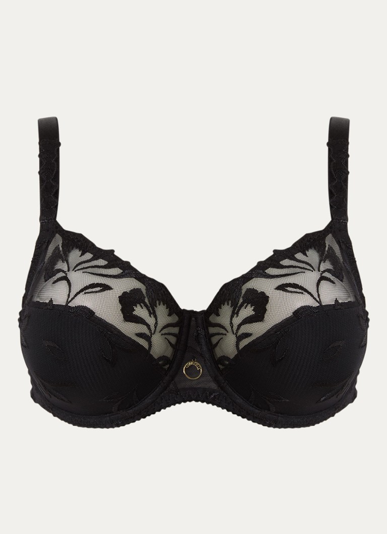 Chantelle Dames Amazone beugel bh van mesh met borduring in de kleur Zwart