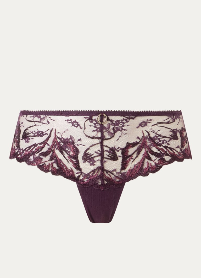 Chantelle Dames Illusion slip van kant in de kleur Aubergine