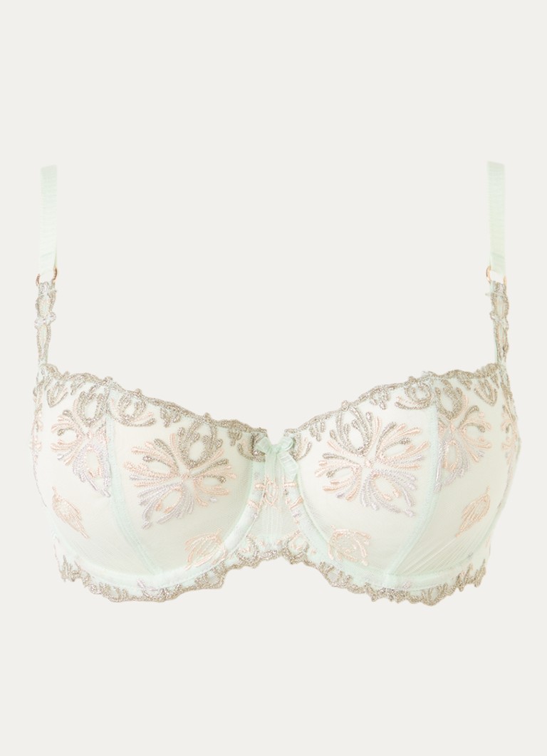 Chantelle Dames Beugel bh van mesh met borduring in de kleur Lindegroen