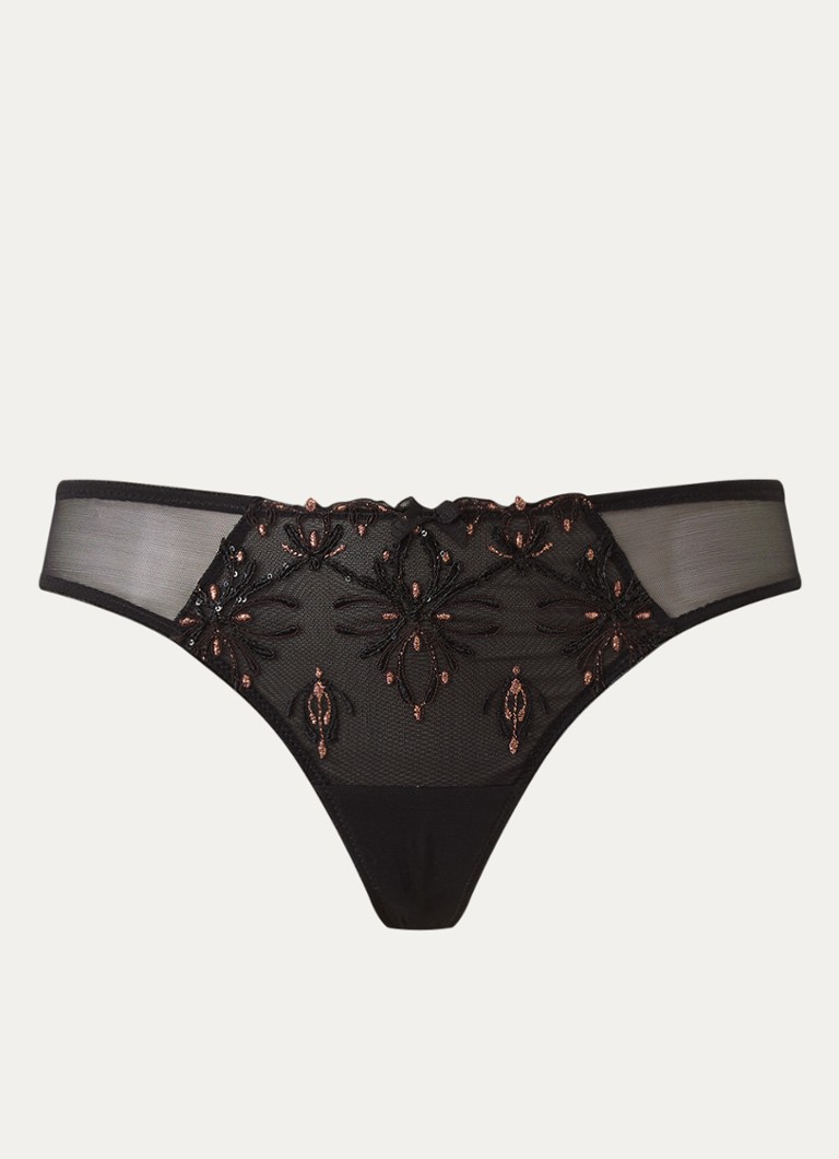 Chantelle Dames Champs Elysees tanga van kant in de kleur Brons