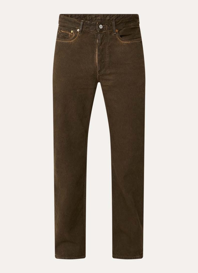 Denham Heren Dagger straight leg jeans met gekleurde wassing in de kleur Donkerbruin, maat: 31/34