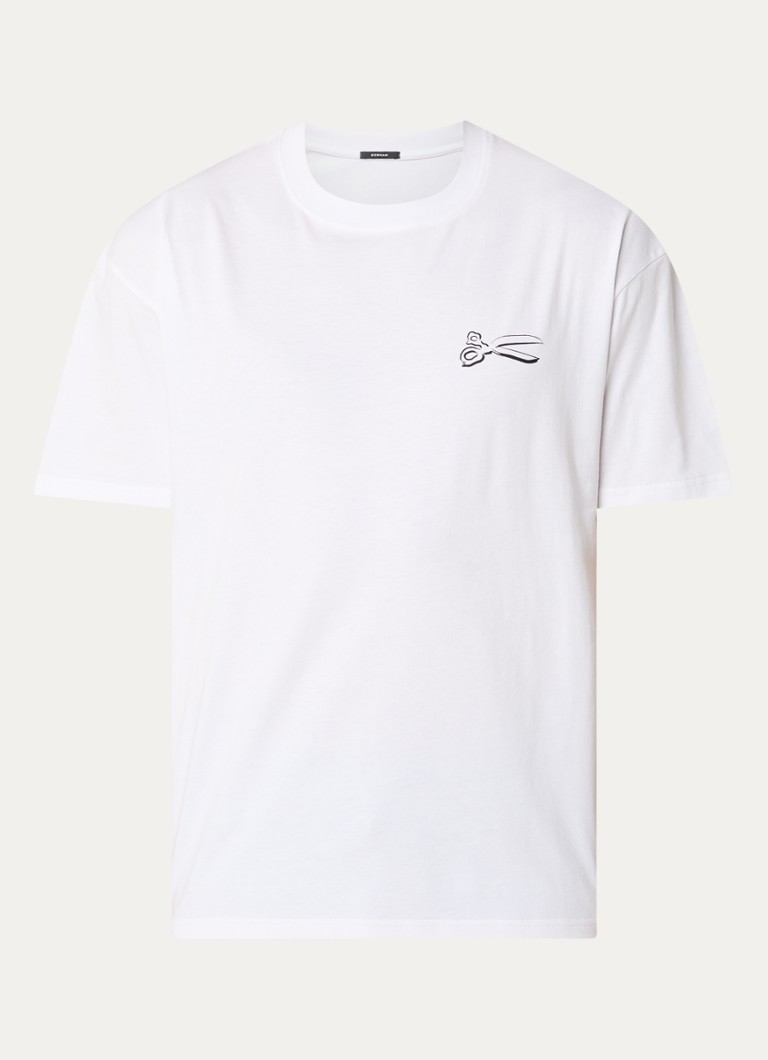 Denham Heren Cooper T-shirt met logo- en backprint in de kleur Wit, maat: S