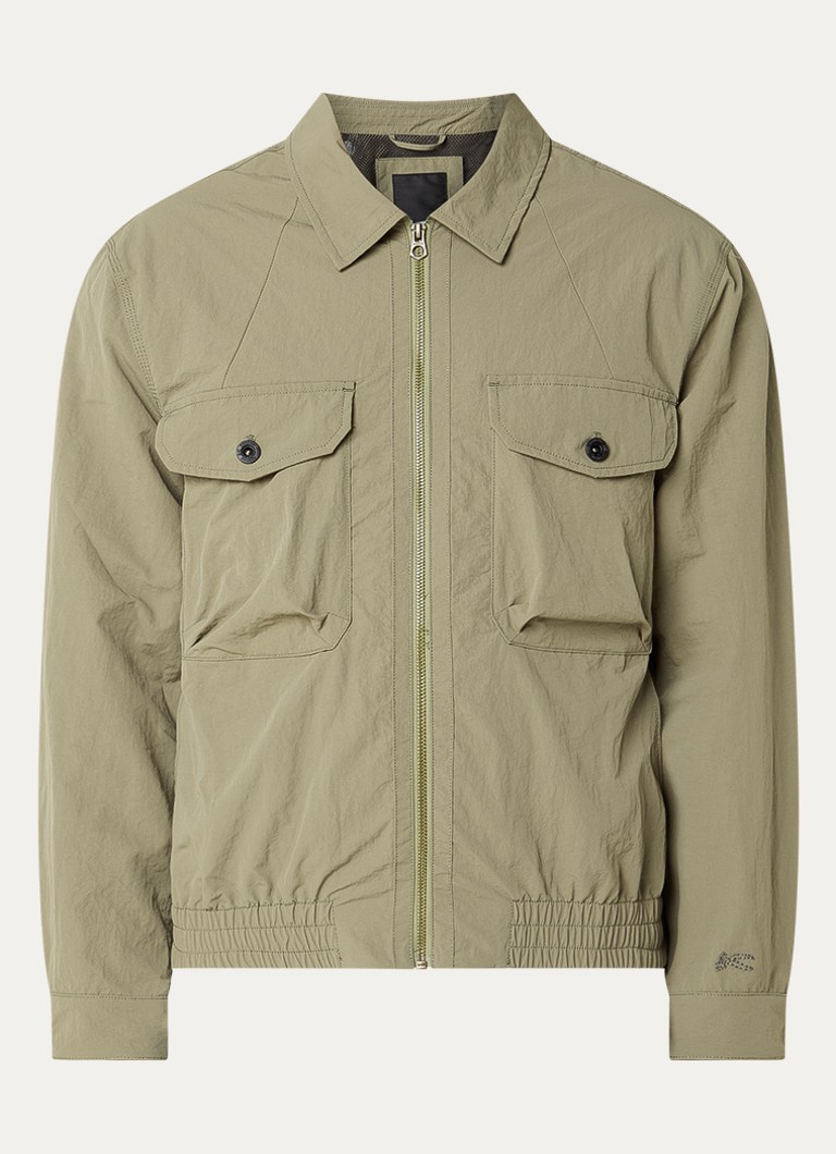 Denham Heren Flight bomberjack met borst- en steekzakken in de kleur Groen, maat: XL