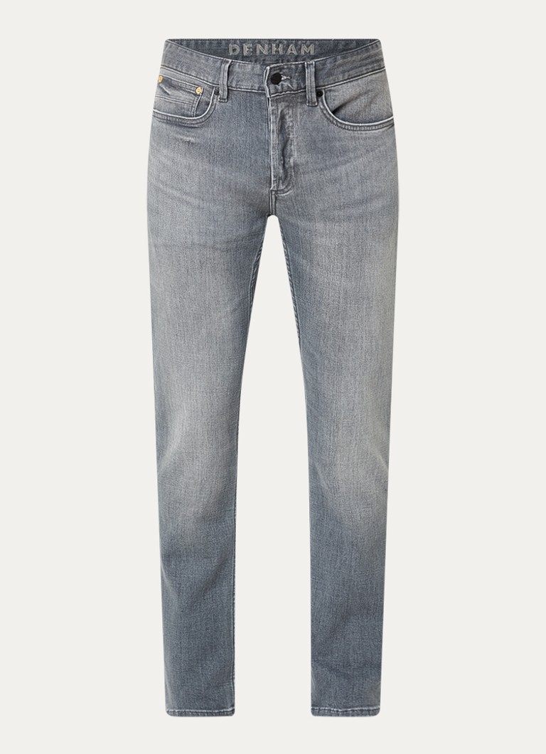 Denham Heren Razor slim fit jeans met gekleurde wassing in de kleur Grijs, maat: 33/34