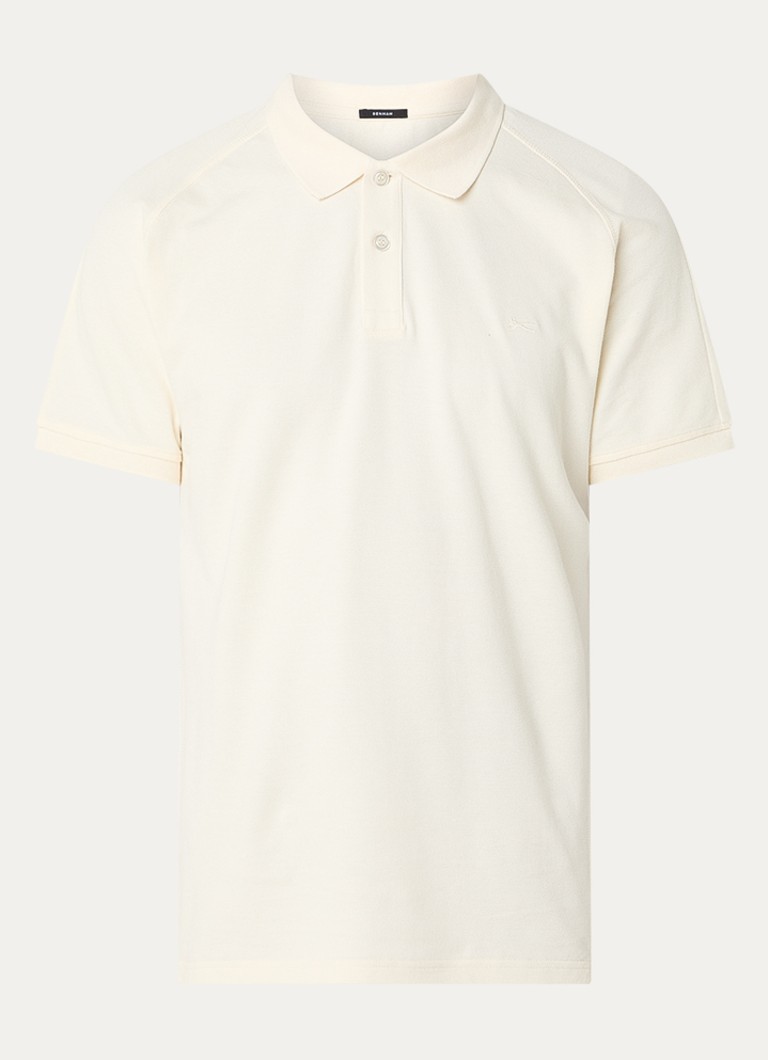 Denham Heren Brian regular fit polo met logoborduring in de kleur Creme, maat: S