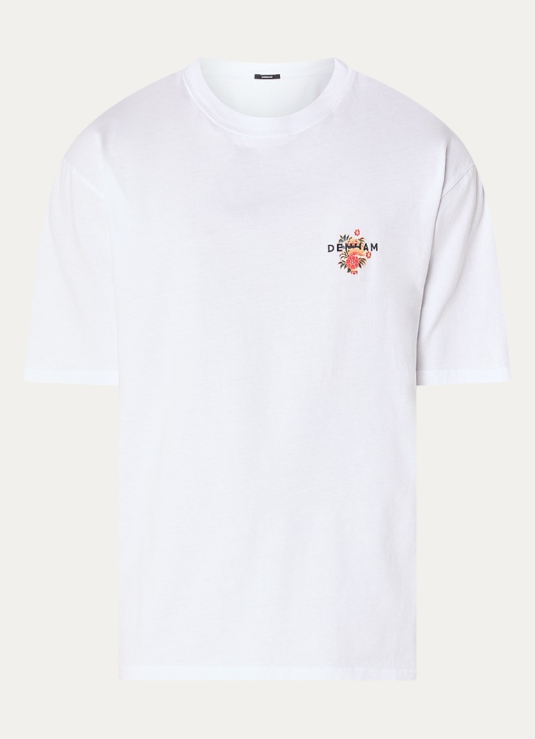 Denham Heren Kansai T-shirt met logo- en backprint in de kleur Wit, maat: XL