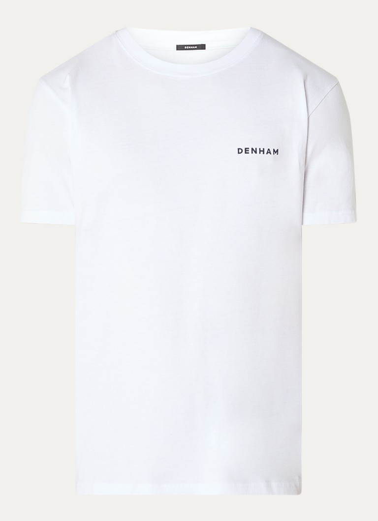 Denham Heren Kyoto T-shirt met logo- en backprint in de kleur Wit, maat: XL
