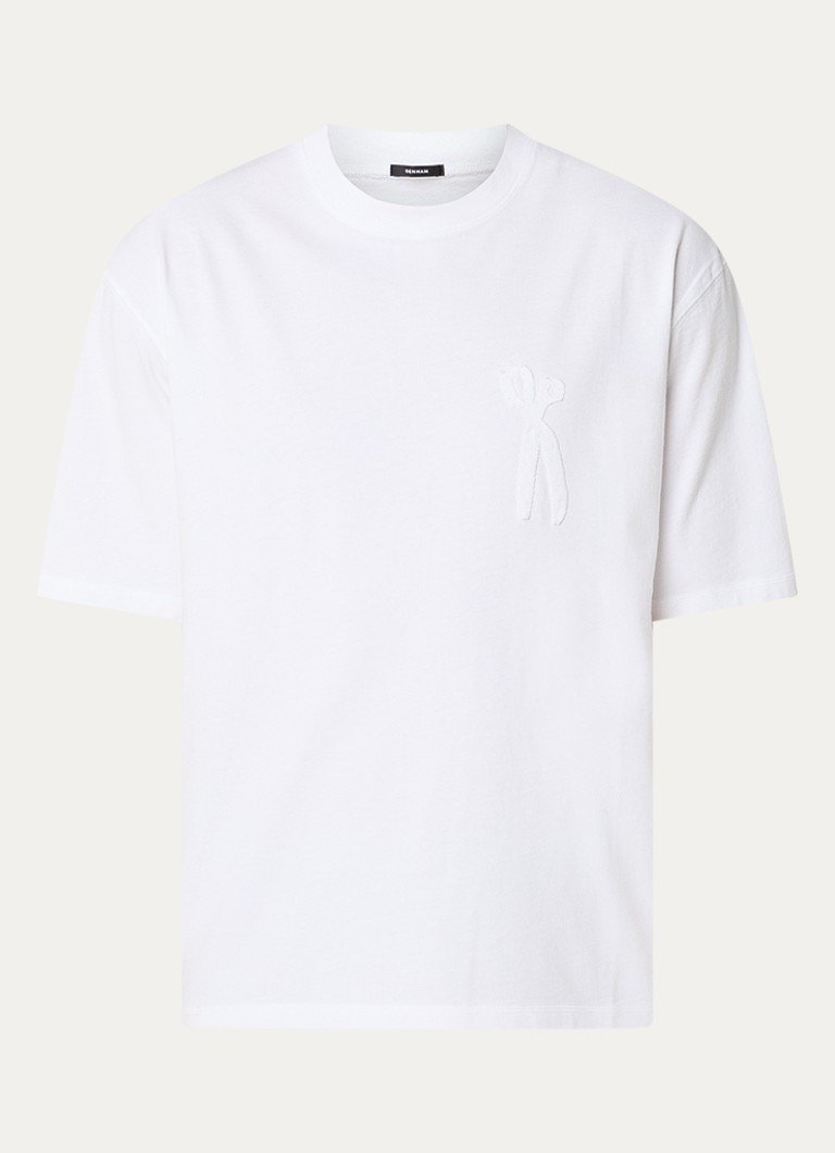 Denham Heren Scissor patch T-shirt met ronde hals in de kleur Wit, maat: XL