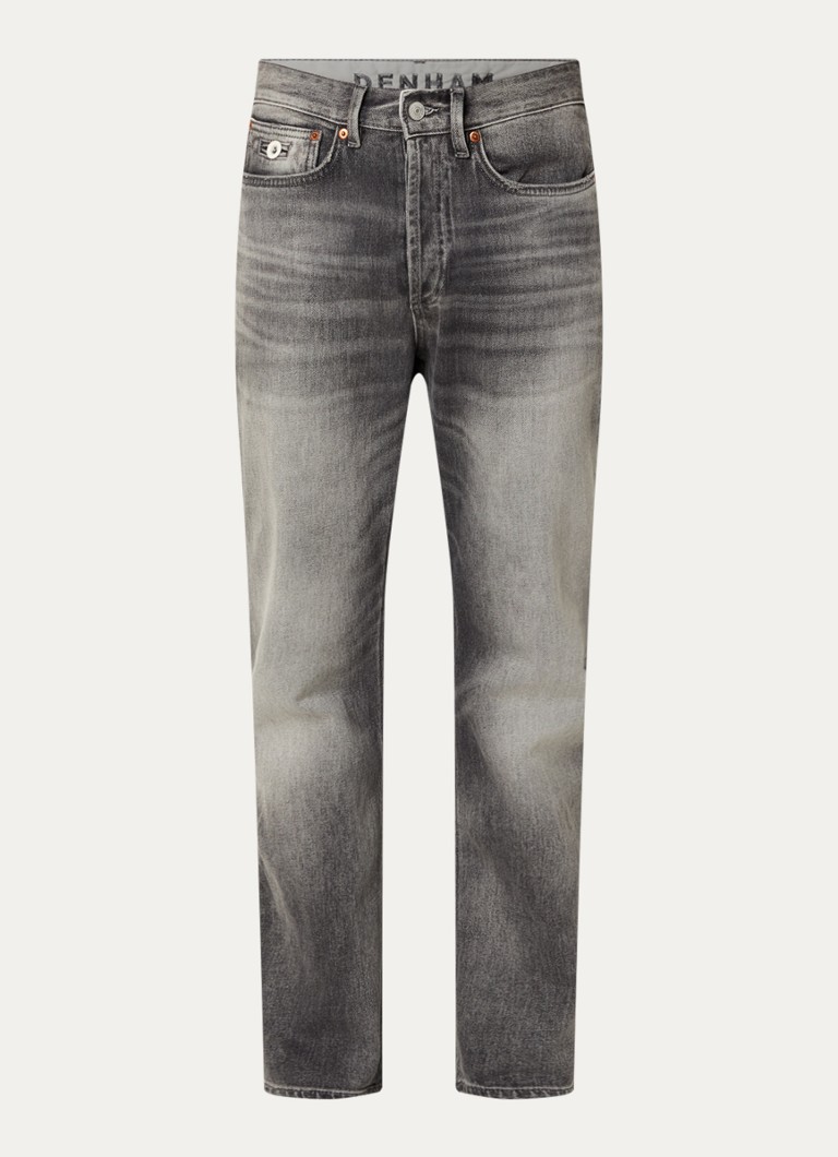 Denham Heren Ridge slim fit jeans met gekleurde wassing in de kleur Grijs, maat: 32/32