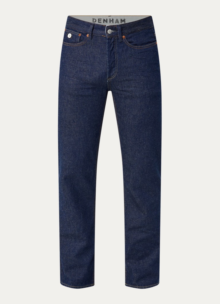 Denham Heren Ridge straight fit jeans met donkere wassing in de kleur Indigo, maat: 34/32