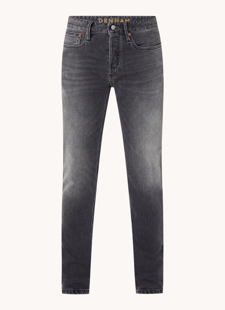 Denham Heren Razor slim fit jeans met gekleurde wassing in de kleur Donkergrijs, maat: W34/L34