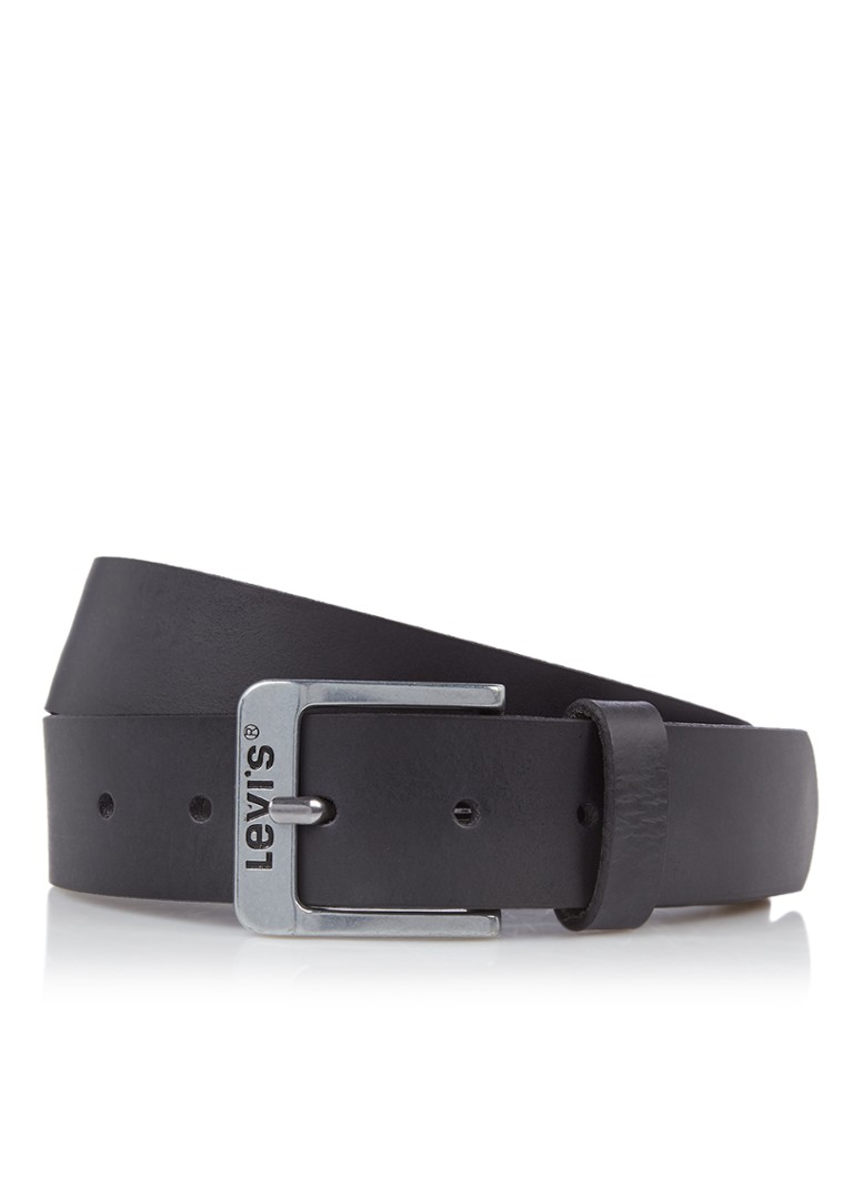 Levi's Heren Free riem van leer in de kleur Zwart