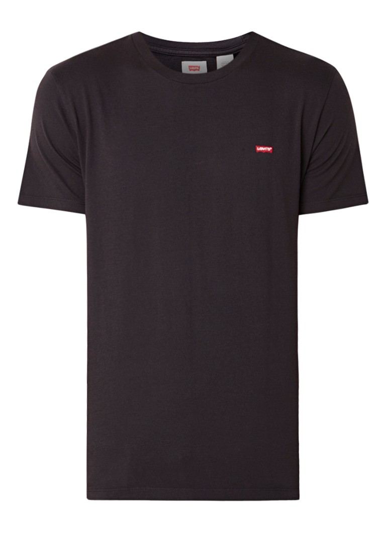 Levi's Heren T-shirt van katoen met logoborduring in de kleur Zwart