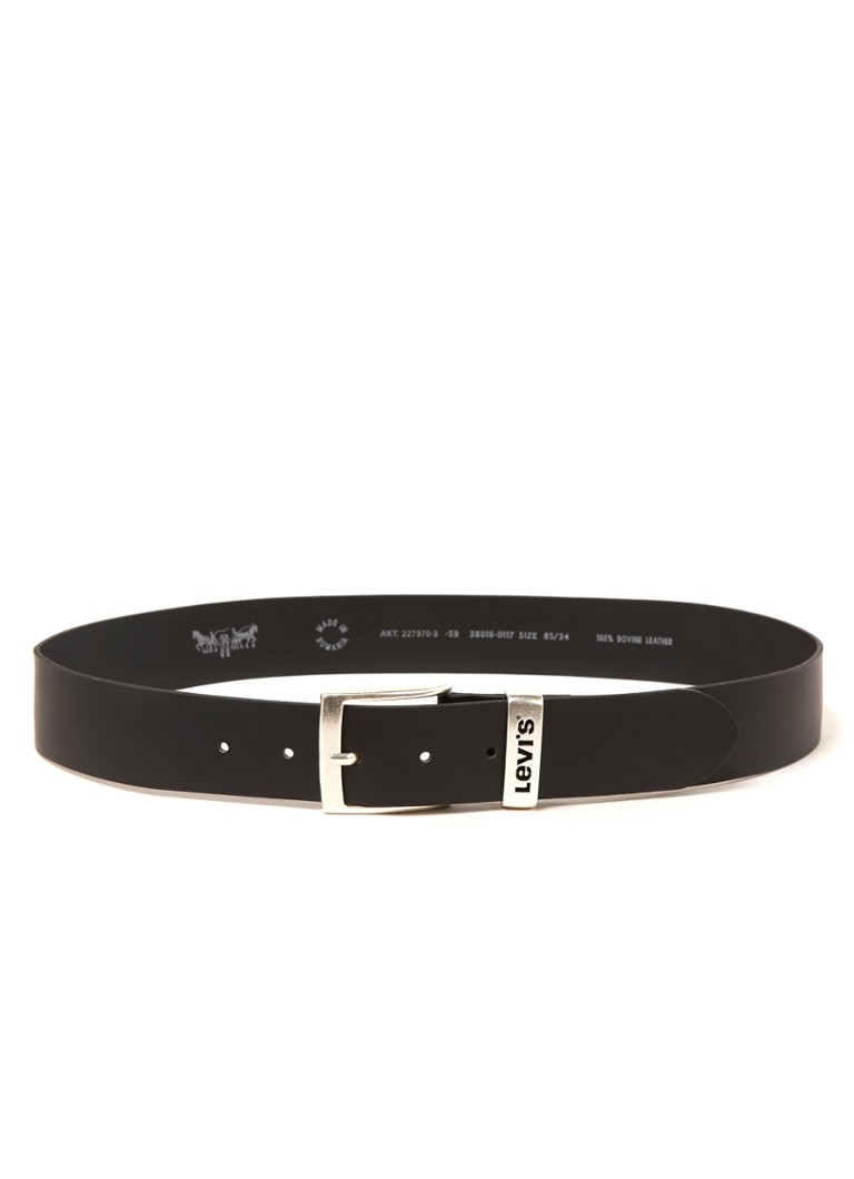 Levi's Heren New Ashland riem van leer in de kleur Zwart