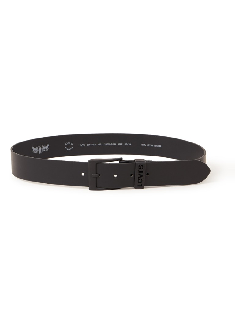 Levi's Heren Ashland riem van leer in de kleur Zwart