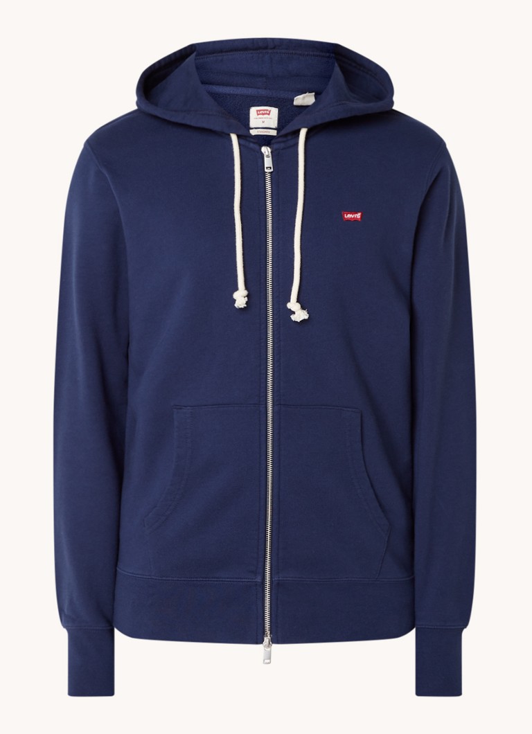 Levi's Heren Sweatvest met capuchon en logoborduring in de kleur Blauw