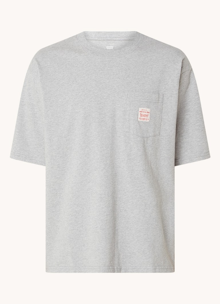 Levi's Heren T-shirt met logo in de kleur Grijsmele