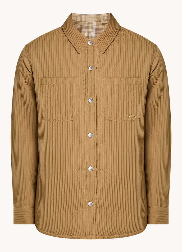 Levi's Heren Bryant reversible overshirt met ruitdessin in de kleur Camel