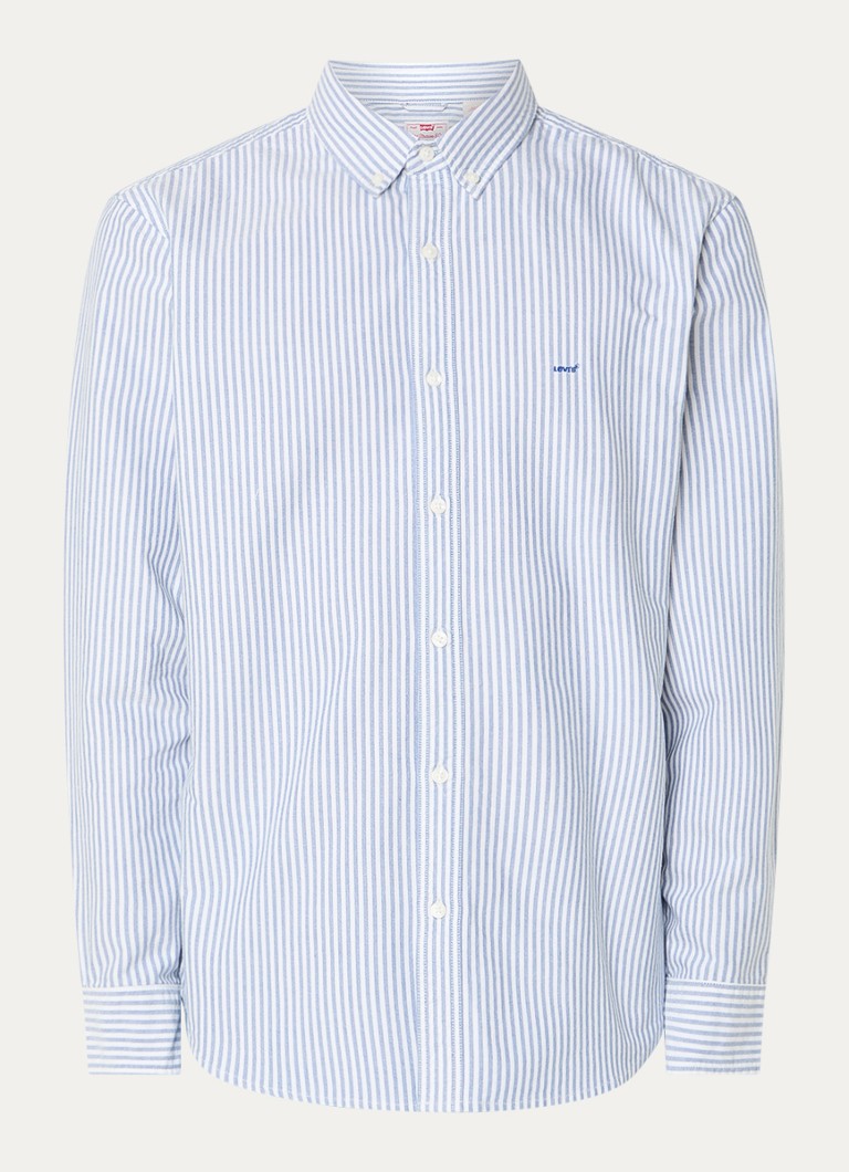 Levi's Heren Waylon overhemd met streepprint in de kleur Lichtblauw