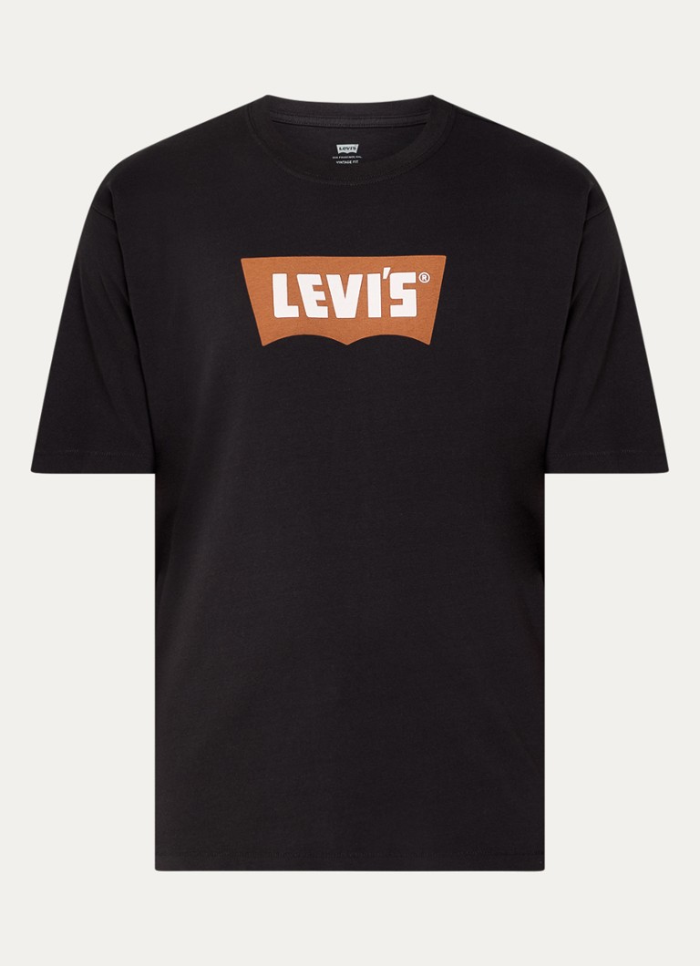 Levi's Heren T-shirt met logoprint in de kleur Zwart