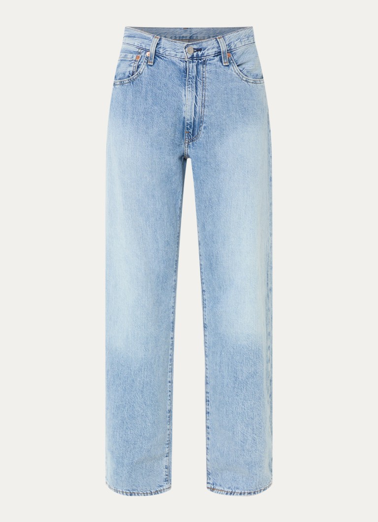 Levi's Heren 555 straight leg jeans met lichte wassing in de kleur Indigo