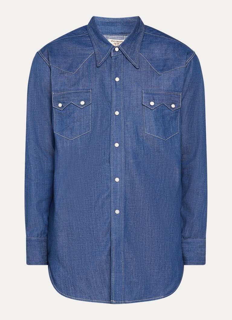 Levi's Heren Shorthorn Sawtooth overhemd van denim in de kleur Indigo